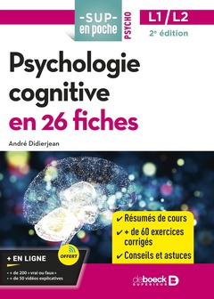 Couverture de l’ouvrage Psychologie cognitive en 26 fiches