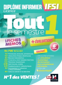 Cover of the book Tout le semestre 1 en fiches mémos - DEI IFSI - 6e édition - Révision et entraînement