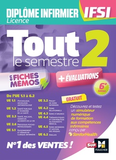 Cover of the book Tout le semestre 2 en fiches mémos - DEI IFSI - 6e édition - Révision et entraînement