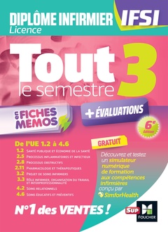 Cover of the book Tout le semestre 3 en fiches mémos - DEI IFSI - 6e édition - Révision et entraînement