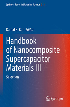 Couverture de l’ouvrage Handbook of Nanocomposite Supercapacitor Materials III
