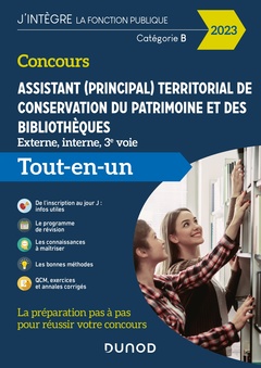 Couverture de l’ouvrage Concours Assistant (principal) territorial de conservation du patrimoine et des bibliothèques - 2023