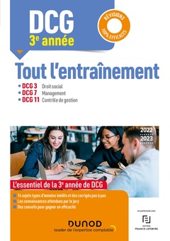 Cover of the book DCG 3e année - DCG 3-7-11 - Tout l'entraînement 2022/2023