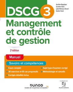 Couverture de l’ouvrage DSCG 3 Management et contrôle de gestion - Manuel - 2e éd.