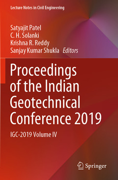 Couverture de l’ouvrage Proceedings of the Indian Geotechnical Conference 2019