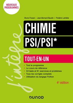 Couverture de l’ouvrage Chimie Tout-en-un PSI/PSI* - 4e éd.