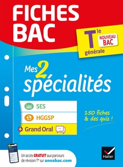 Couverture de l’ouvrage Fiches bac Mes 2 spécialités Tle générale : SES, HGGSP & Grand Oral - Bac 2024