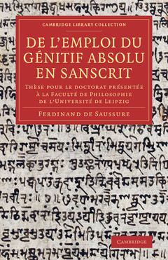 Couverture de l’ouvrage De l'emploi du génitif absolu en Sanscrit