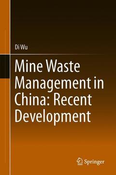 Couverture de l’ouvrage Mine Waste Management in China: Recent Development
