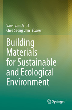 Couverture de l’ouvrage Building Materials for Sustainable and Ecological Environment
