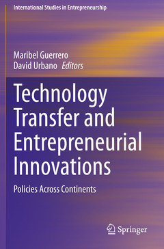 Couverture de l’ouvrage Technology Transfer and Entrepreneurial Innovations