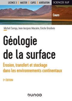 Couverture de l’ouvrage Géologie de la surface - 3e éd.