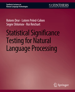 Couverture de l’ouvrage Statistical Significance Testing for Natural Language Processing