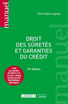Cover of the book Droit des sûretés et garanties du crédit
