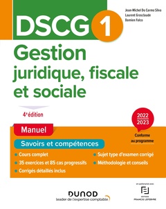 Cover of the book DSCG1 Gestion juridique, fiscale et sociale - Manuel 2022/2023