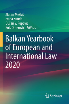 Couverture de l’ouvrage Balkan Yearbook of European and International Law 2020