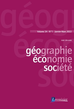 Couverture de l’ouvrage Géographie, économie, société Volume 24 N° 1_ Janvier-Mars 2022