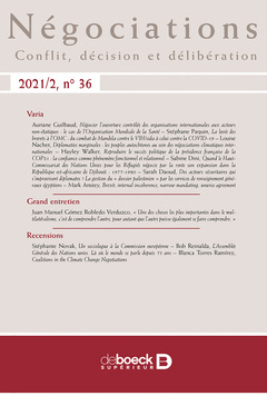 Couverture de l’ouvrage Négociations 2021/2 - 36 - Varia