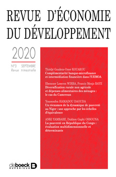 Couverture de l’ouvrage Revue d'économie du développement 2020/3