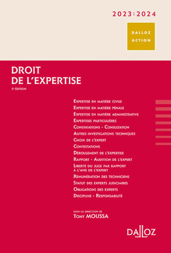 Couverture de l’ouvrage Droit de l'expertise 2023/2024. 5e éd.