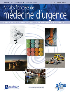 Couverture de l’ouvrage Annales françaises de médecine d'urgence Vol. 12 n° 4 - Juillet 2022