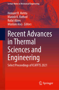 Couverture de l’ouvrage Recent Advances in Thermal Sciences and Engineering