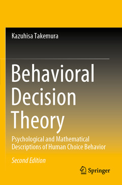 Couverture de l’ouvrage Behavioral Decision Theory