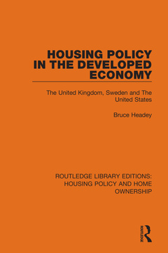Couverture de l’ouvrage Housing Policy in the Developed Economy