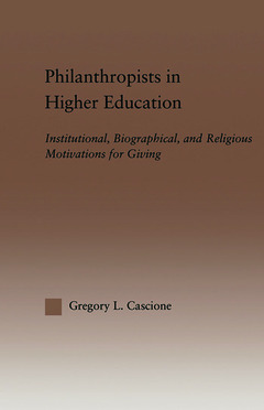 Couverture de l’ouvrage Philanthropists in Higher Education