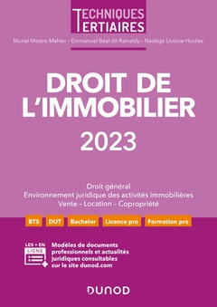 Cover of the book Droit de l'immobilier 2023