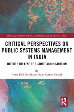 Couverture de l’ouvrage Critical Perspectives on Public Systems Management in India