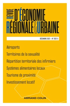 Couverture de l’ouvrage Revue d'economie regionale et urbaine n 5/2022