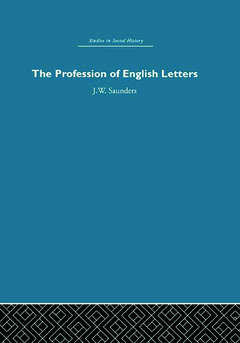 Couverture de l’ouvrage The Profession of English Letters