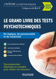 Couverture de l’ouvrage Le Grand Livre des tests psychotechniques de logique, de personnalité et de créativité - 2023-2024