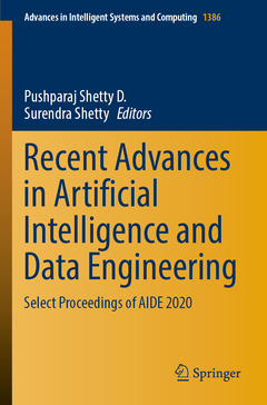 Couverture de l’ouvrage Recent Advances in Artificial Intelligence and Data Engineering
