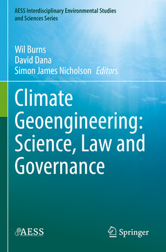 Couverture de l’ouvrage Climate Geoengineering: Science, Law and Governance