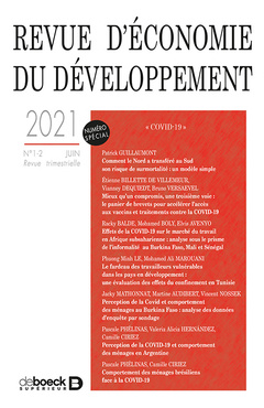 Couverture de l’ouvrage Revue d'économie du développement 2021/1-2