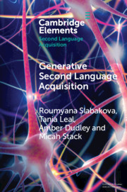 Couverture de l’ouvrage Generative Second Language Acquisition