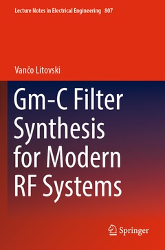Couverture de l’ouvrage Gm-C Filter Synthesis for Modern RF Systems
