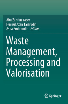 Couverture de l’ouvrage Waste Management, Processing and Valorisation