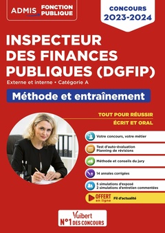 Couverture de l’ouvrage Concours Inspecteur des Finances publiques (DGFiP) - Catégorie A - Méthode et entraînement - 14 sujets corrigés