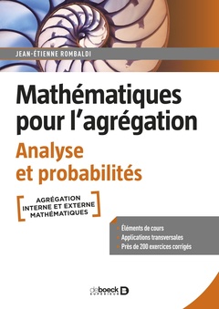 Couverture de l’ouvrage Mathématiques pour l’agrégation. Analyse et probabilités