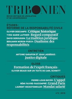 Couverture de l’ouvrage Tribonien Revue critique de législation et de jurisprudence - 2-2018