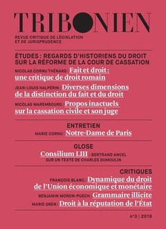 Couverture de l’ouvrage Tribonien Revue critique de législation et de jurisprudence. 3-2019