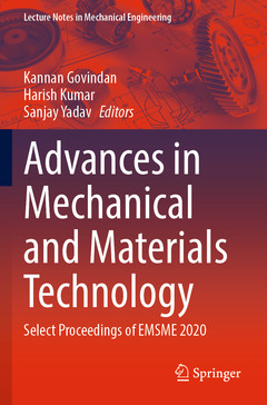 Couverture de l’ouvrage Advances in Mechanical and Materials Technology 