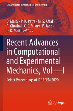 Couverture de l’ouvrage Recent Advances in Computational and Experimental Mechanics, Vol—I