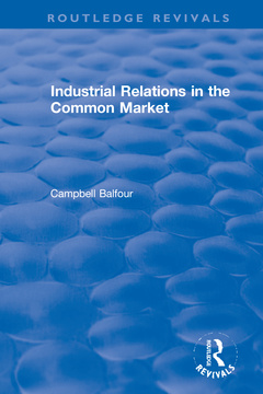 Couverture de l’ouvrage Industrial Relations in the Common Market