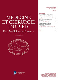 Couverture de l’ouvrage Médecine et chirurgie du pied Vol. 38 N° 3 - Septembre 2022
