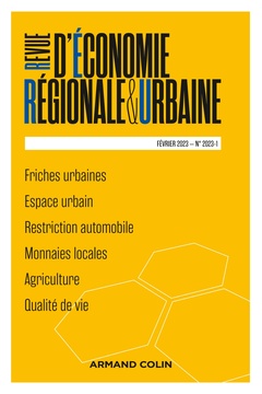 Couverture de l’ouvrage Revue d'economie regionale et urbaine n 1/2023