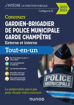Couverture de l’ouvrage Concours Gardien-brigadier de police municipale - Garde champêtre - 2024-2025